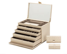 Load image into Gallery viewer, CAROLINE EXTRA LARGE JEWELLERY CASE - Pewter &amp; Black