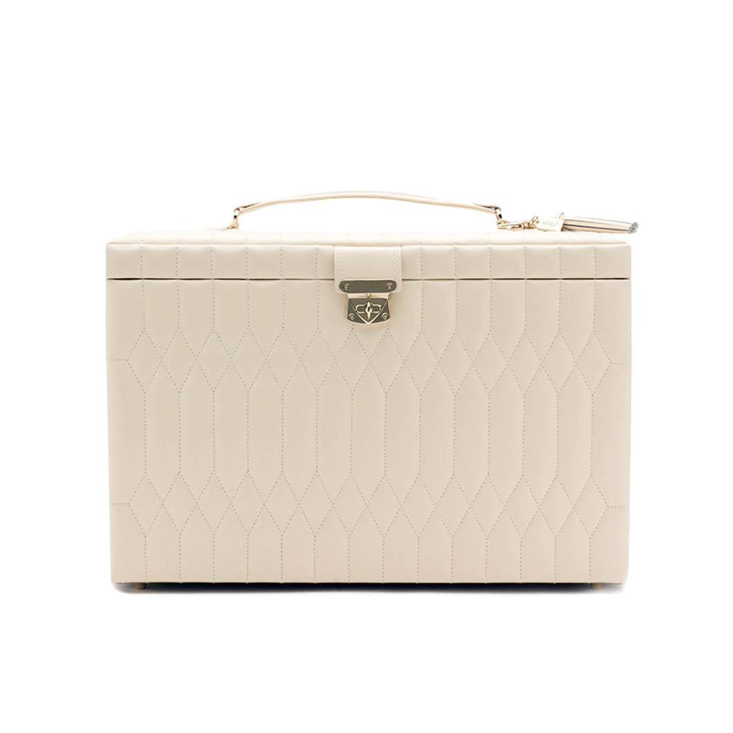 CAROLINE EXTRA LARGE JEWELLERY CASE - Pewter & Black