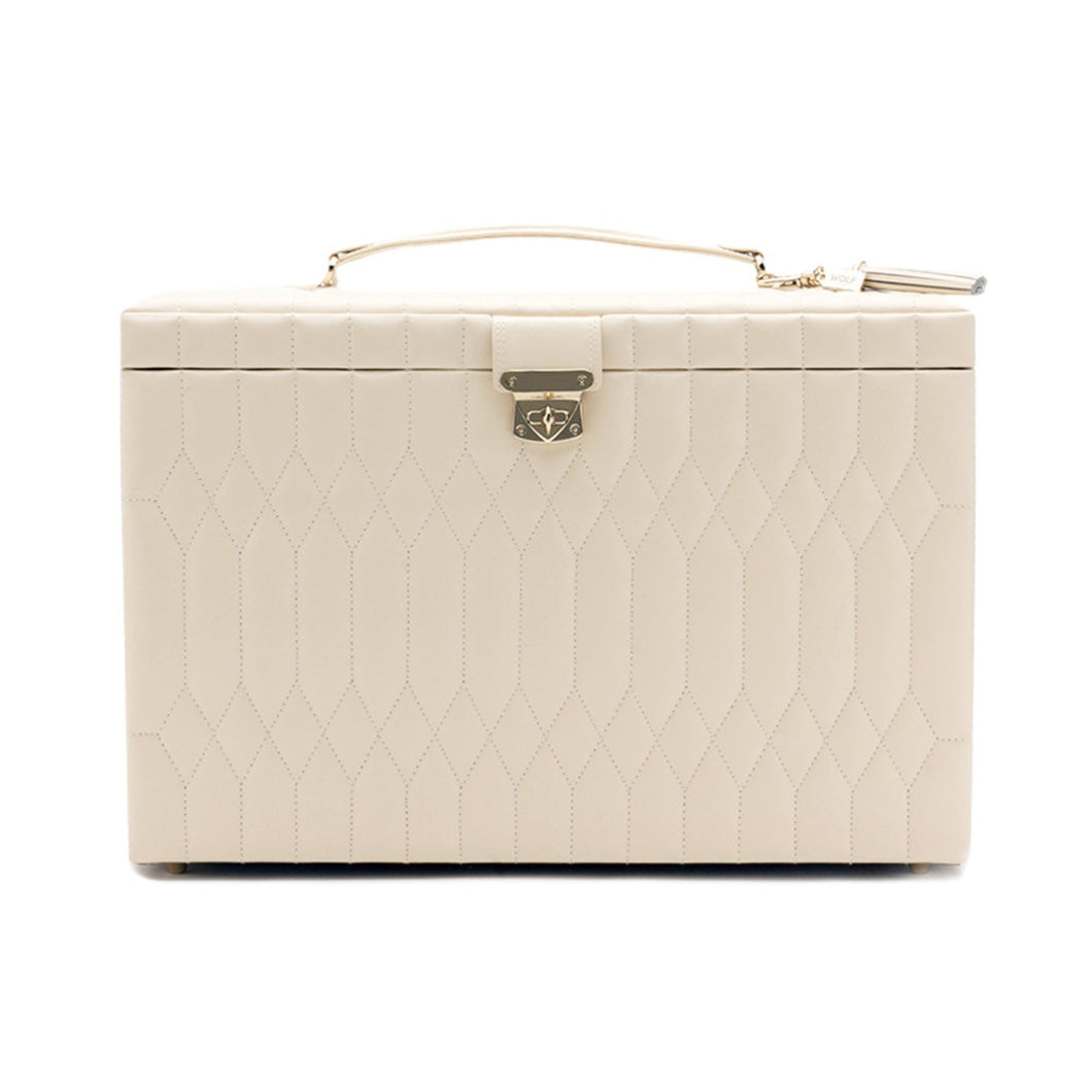 CAROLINE EXTRA LARGE JEWELLERY CASE - Pewter & Black