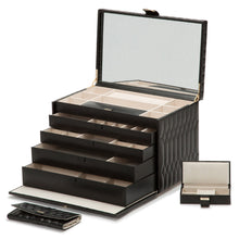 Load image into Gallery viewer, CAROLINE EXTRA LARGE JEWELLERY CASE - Pewter &amp; Black