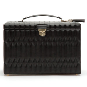CAROLINE EXTRA LARGE JEWELLERY CASE - Pewter & Black