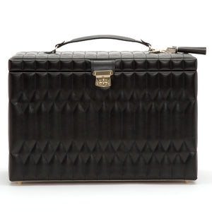 CAROLINE EXTRA LARGE JEWELLERY CASE - Pewter & Black