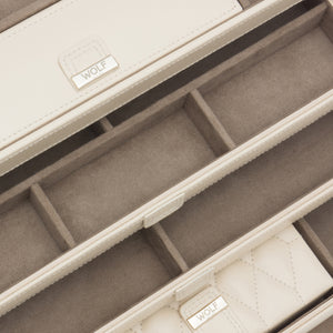 CAROLINE LARGE JEWELLERY CASE - Pewter & Black
