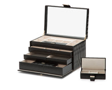 Load image into Gallery viewer, CAROLINE LARGE JEWELLERY CASE - Pewter &amp; Black
