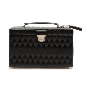 CAROLINE LARGE JEWELLERY CASE - Pewter & Black