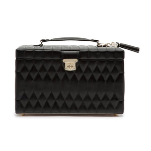 CAROLINE LARGE JEWELLERY CASE - Pewter & Black