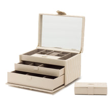 Load image into Gallery viewer, WOLF 1834 CAROLINE - LEATHER MEDIUM JEWELLERY CASE - Pewter &amp; Black