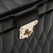 Load image into Gallery viewer, WOLF 1834 CAROLINE MEDIUM LEATHER JEWELLERY CASE - Pewter &amp; Black