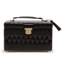 Load image into Gallery viewer, WOLF 1834 CAROLINE - LEATHER MEDIUM JEWELLERY CASE - Pewter &amp; Black