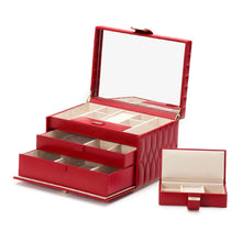 Load image into Gallery viewer, WOLF 1834 CAROLINE - LEATHER MEDIUM JEWELLERY CASE - Pewter &amp; Black