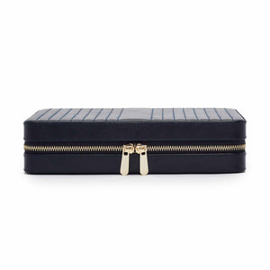 MARIA Large zip case - NAVY - Pewter & Black