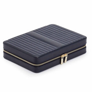 MARIA Large zip case - NAVY - Pewter & Black