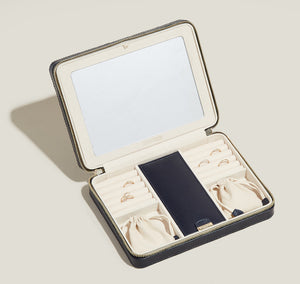 MARIA Large zip case - NAVY - Pewter & Black