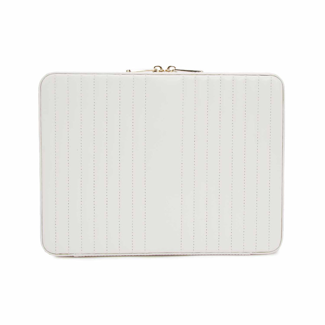 MARIA Large zip case - WHITE - Pewter & Black