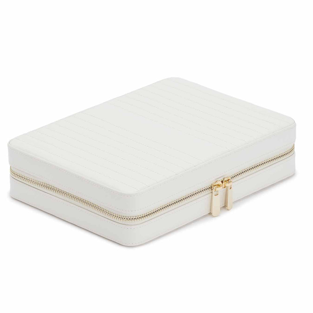 MARIA Large zip case - WHITE - Pewter & Black