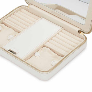 MARIA Large zip case - WHITE - Pewter & Black