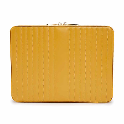 MARIA Large zip case - MUSTARD YELLOW - Pewter & Black