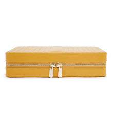 Load image into Gallery viewer, MARIA Large zip case - MUSTARD YELLOW - Pewter &amp; Black