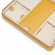 Load image into Gallery viewer, MARIA Large zip case - MUSTARD YELLOW - Pewter &amp; Black