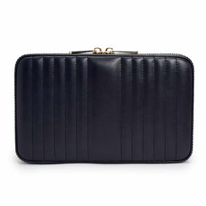 MARIA Medium Zip Case - NAVY BLUE - Pewter & Black