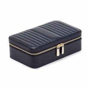 MARIA Medium Zip Case - NAVY BLUE - Pewter & Black