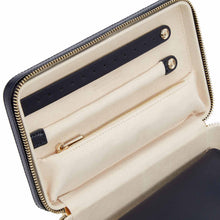 Load image into Gallery viewer, MARIA Medium Zip Case - NAVY BLUE - Pewter &amp; Black