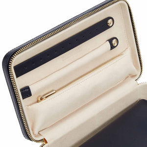 MARIA Medium Zip Case - NAVY BLUE - Pewter & Black