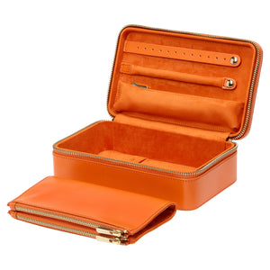 MARIA Medium Zip JEWELLERY TRAVEL Case - Tangerine