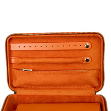 Load image into Gallery viewer, MARIA Medium Zip JEWELLERY TRAVEL Case - Tangerine