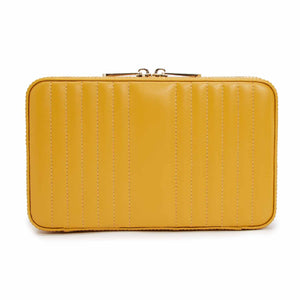 MARIA Medium Zip Case - MUSTARD YELLOW - Pewter & Black