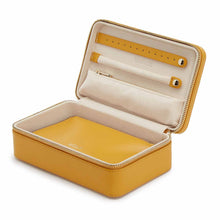 Load image into Gallery viewer, MARIA Medium Zip Case - MUSTARD YELLOW - Pewter &amp; Black