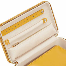 Load image into Gallery viewer, MARIA Medium Zip Case - MUSTARD YELLOW - Pewter &amp; Black