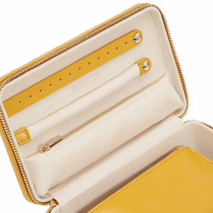 MARIA Medium Zip Case - MUSTARD YELLOW - Pewter & Black