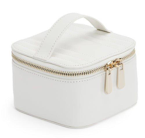 MARIA JEWELLERY CUBE ZIP CASE-  WHITE