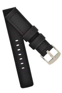 BALLISTIC PU Sport Watch Strap in BLACK / BLACK 24 mm