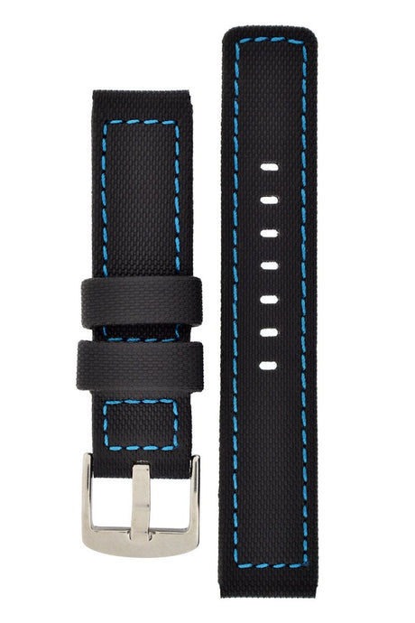 BALLISTIC PU Sport Watch Strap in BLACK / BLUE