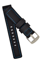 Load image into Gallery viewer, BALLISTIC PU Sport Watch Strap in BLACK / BLUE