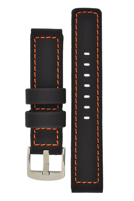 BALLISTIC PU Sport Watch Strap in BLACK / ORANGE