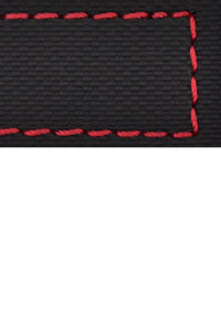 BALLISTIC PU WATERPROOF NYLON Sport Watch Strap in BLACK / RED
