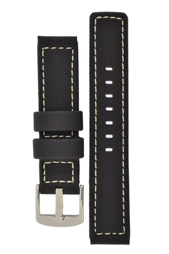 BALLISTIC RUBBER  Sport Watch Strap in BLACK / WHITE - Pewter & Black