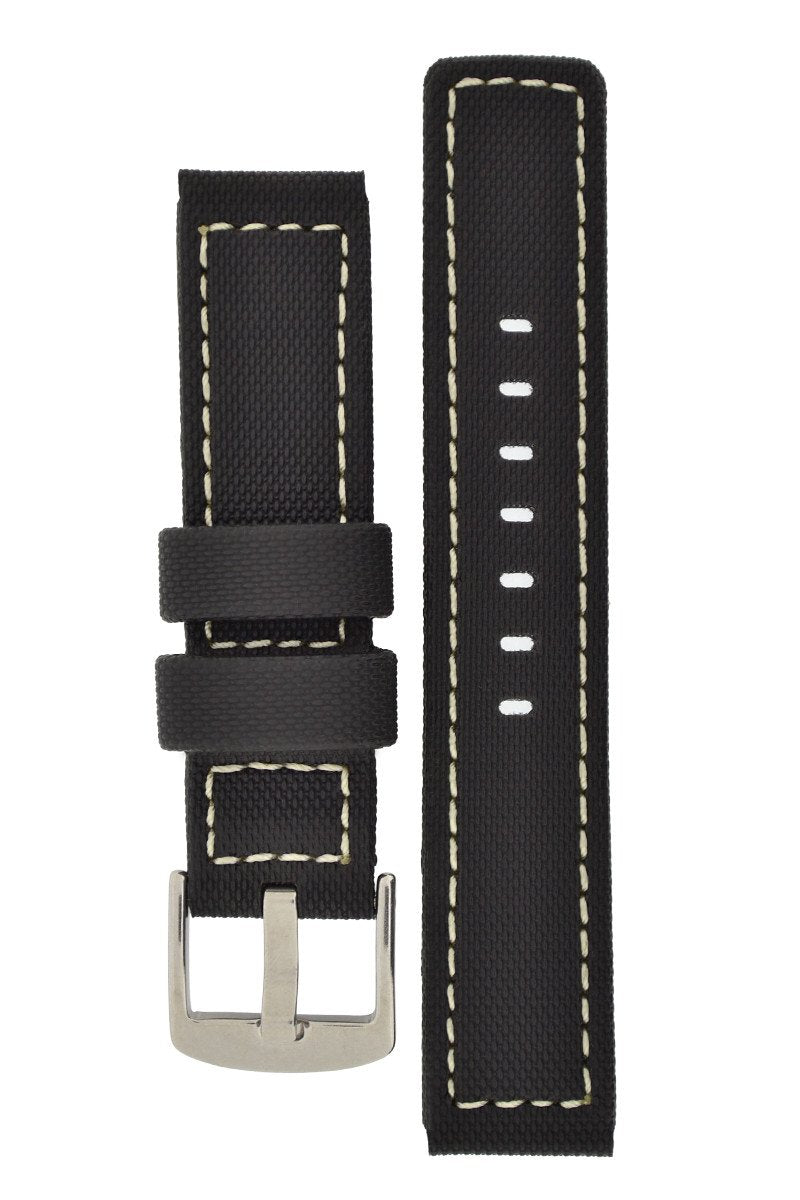 BALLISTIC RUBBER  Sport Watch Strap in BLACK / WHITE - Pewter & Black