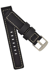 BALLISTIC RUBBER  Sport Watch Strap in BLACK / WHITE