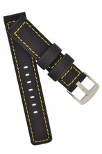 Load image into Gallery viewer, BALLISTIC PU Sport Watch Strap in BLACK / YELLOW