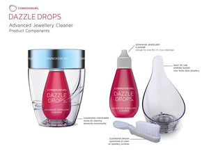 Connoisseurs Dazzle Drops Advanced Jewellery & Watch Cleaner & Sanitizer - Pewter & Black