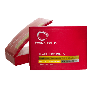 Connoisseurs Sanitising Gold, Silver and Platinum Jewellery Watch Tarnish Wipes - Pewter & Black