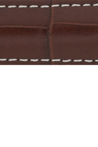 Hirsch Connoisseur Genuine Alligator Watch Strap in Brown (Texture Detail)