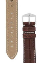 Load image into Gallery viewer, Hirsch Connoisseur Genuine Alligator Watch Strap in Brown (Tapers &amp; Buckle)