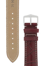 Load image into Gallery viewer, Hirsch Connoisseur Genuine Alligator Watch Strap in Burgundy (Tapers &amp; Buckle)