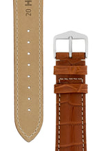 Load image into Gallery viewer, Hirsch Connoisseur Genuine Alligator Watch Strap in Gold Brown (Tapers &amp; Buckle)