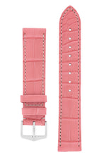 Load image into Gallery viewer, Hirsch Connoisseur Genuine Alligator Watch Strap in Pink (with Polished Silver Steel H-Tradition Buckle)